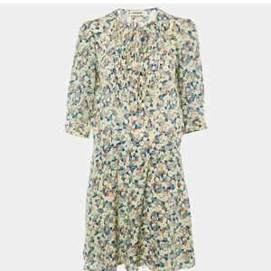 Zadig & Voltaire Remus dress 100% silk crepe de chine multi colored floral XS